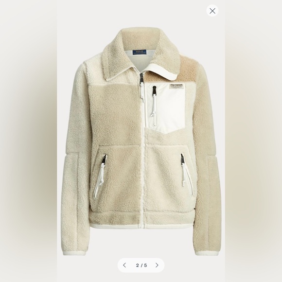 Polo Ralph Lauren Patchwork Leather-Trim Fleece Zip Jacket NWT - Picture 7 of 10